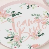 8 Assiettes à pois ‘Team Bride - Floral’