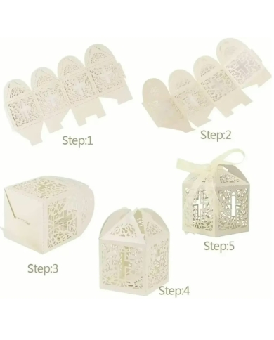 10 Kartonage 'Vogelkäfig Kreuz' - Creme