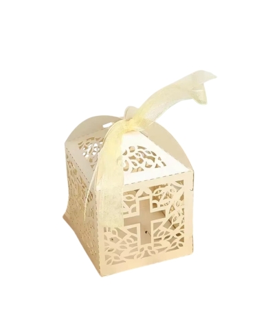 10 Kartonage 'Vogelkäfig Kreuz' - Creme