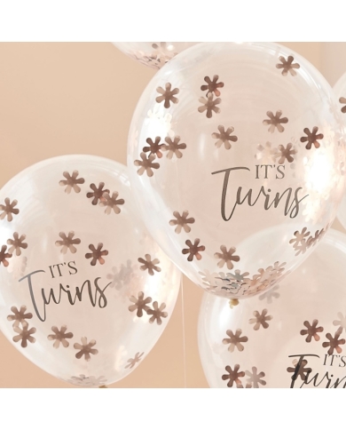 5 Ballons Confettis 'It's Twins'