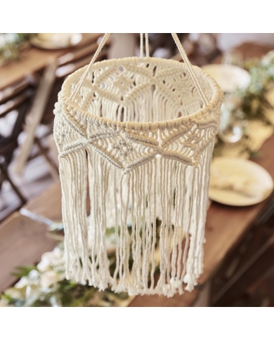 Lustre en macramé