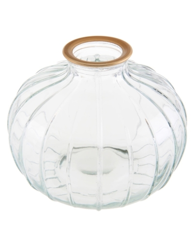 Glasvase mit Goldrand