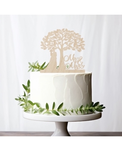 Cake Topper ‚L'arbre de l'amour' - Bois