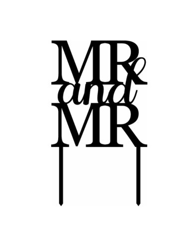 Cake Topper 'Mr and Mr'
