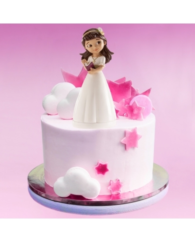 Tortenfigur Kommunion 'Mädchen mit Bibel'