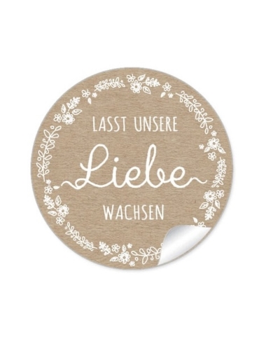 Autocollant 'Lass unsere Liebe wachsen' - Vintage - The-Weddingshop