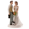 Figurine mariage 'Mariés avec un ballon de foot'