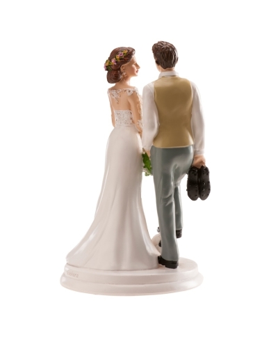 Figurine mariage 'Mariés avec un ballon de foot'