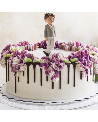Tortenfigur Kommunion 'Junge Grauer Anzug'