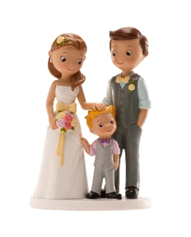 Figurine mariage 'Couple avec garçon'