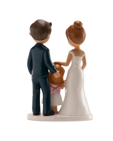 Tortenfigur 'Brautpaar mit Mädchen'