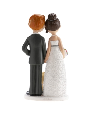 Figurine mariage 'Couple avec chien'