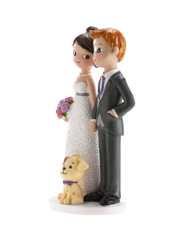 Figurine mariage 'Couple avec chien'