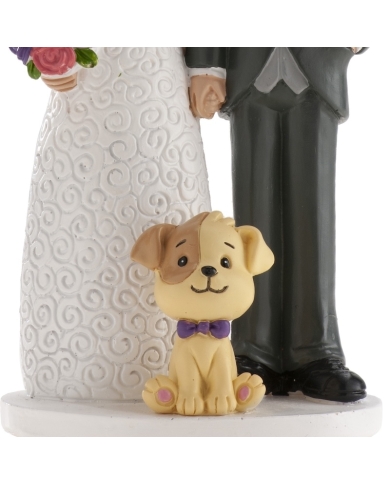 Figurine mariage 'Couple avec chien'