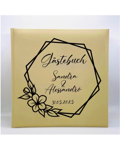 Gästebuch personalisiert 'Vintage Flower'