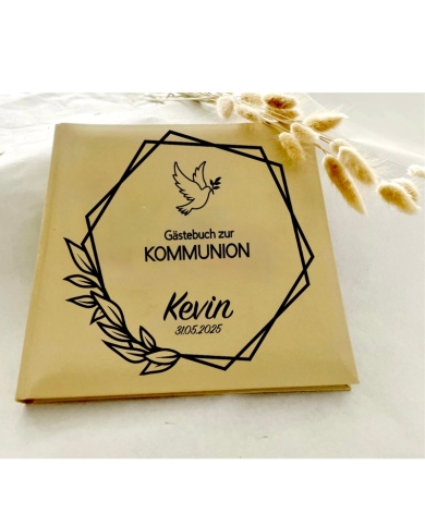 Gästebuch personalisiert 'Taube' - The-Weddingshop