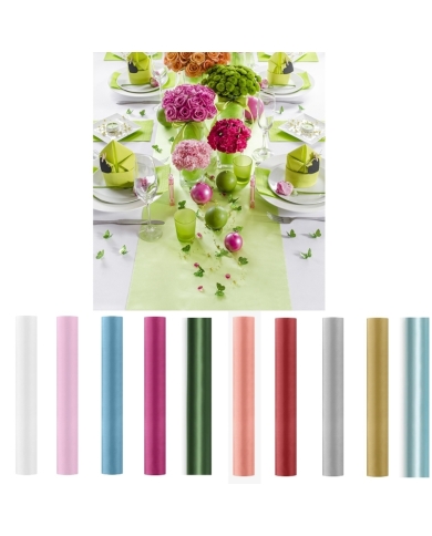 Déco table ♥ chemin de table satin ♥ the-weddingshop.ch