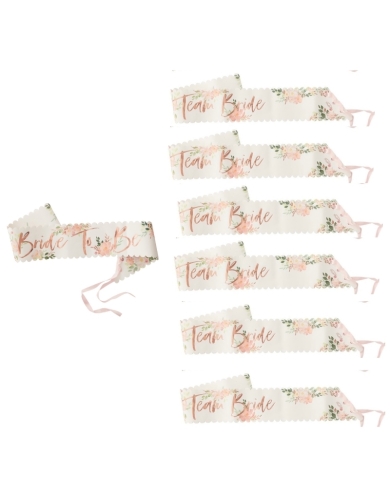 Schärpe 'Team BrideFloral' Set (7 Stück)