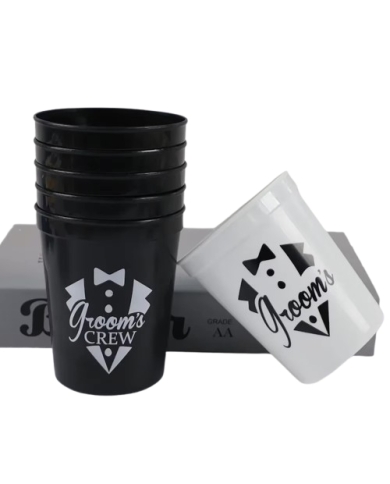 Grosses Becher-Set 'Groom's Crew' (5 Stück)