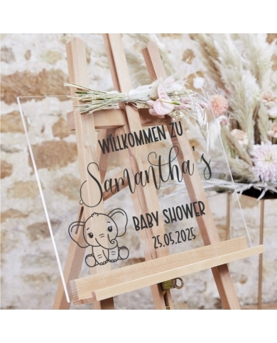 Acryl Schild  'Babyshower' personalisiert