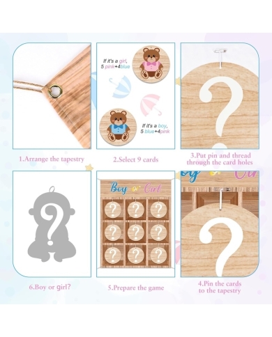 Jeu Tic Tac Toe 'Gender Reveal'
