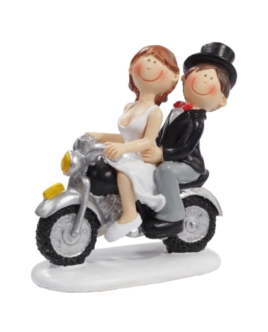 Figure de gâteau 'Mariés sur moto' - The-Weddingshop