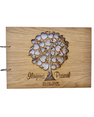 Gästebuch personalisiert Holz 'Liesbesbaum'