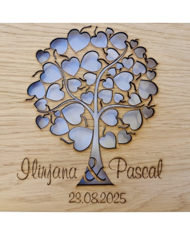 Livre d'or personnalisé bois 'Arbre d'amour'