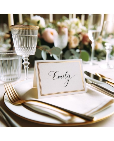 Tischkarten mit Goldrand