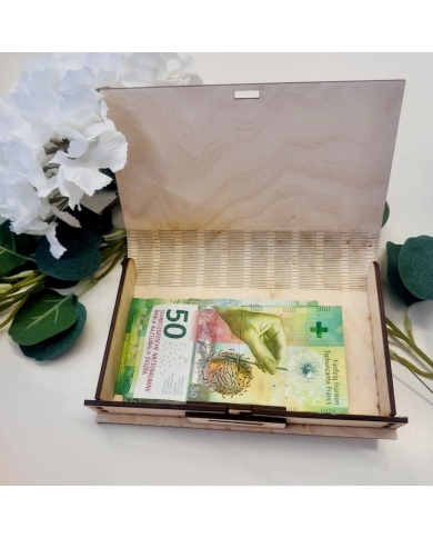 Geldbox 'Buch' Holz