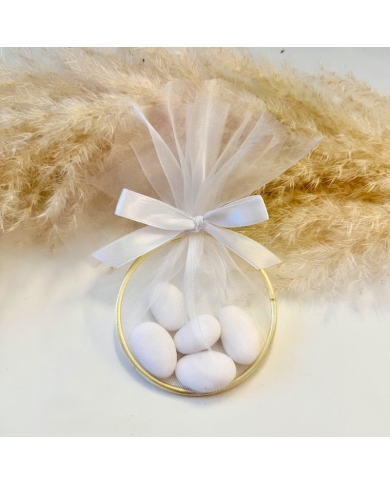 Cadeau d'invité avec tulle et nœud