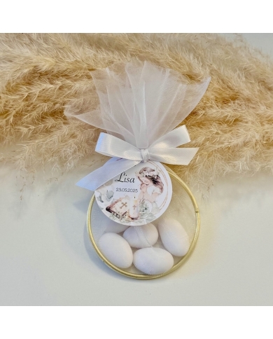 Gastgeschenk mit Tüll & Schleife 'Mädchen' personalisiert