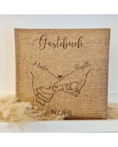 Gästebuch 'Hände' Jute personalisiert