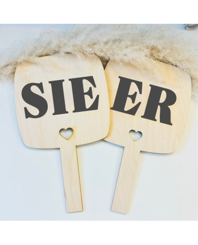 Panneaux en bois 'Er & Sie' - The-Weddingshop