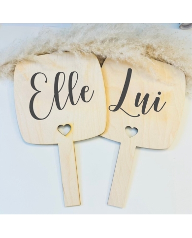Holztafeln 'Lui & Elle'