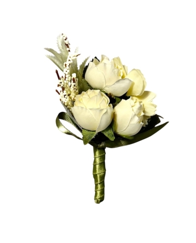 Grand Boutonnière pour invités avec rose - The-Weddingshop
