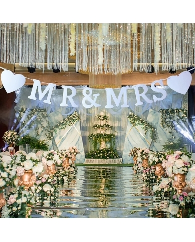 Girlande 'Mr & Mrs mit Herz'