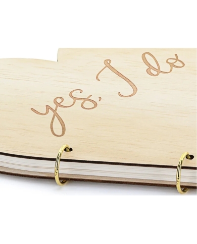 Herz-Gästebuch Holz 'Yes I do'