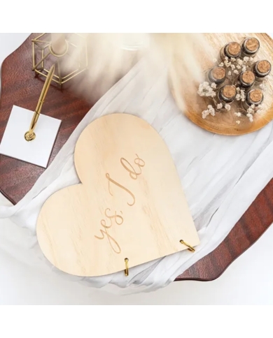 Herz-Gästebuch Holz 'Yes I do'