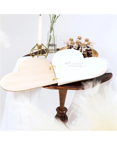 Livre d'or Coeur en bois 'Yes I do'