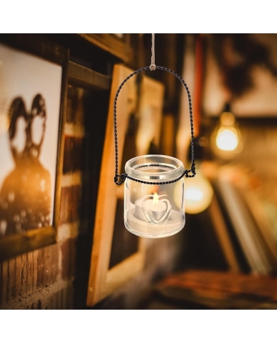 Photophore coeur en verre