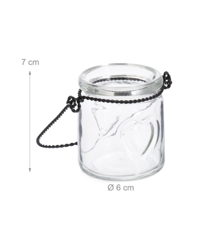 Photophore coeur en verre