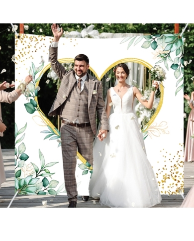 Cœur de mariage XXL à découper 'Eucalyptus'