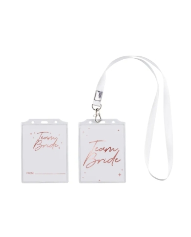 Badge 'Team Bride' avec cordon (4 pièces)