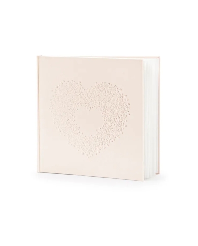 Livre d'or 'Coeur' rose pastel - The-Weddingshop