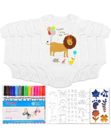 Set de bodys pour bébé à peindre