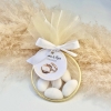 Cadeau d'invité avec tulle et nœud 'Two Rings' personnalisé