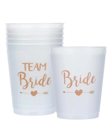 Becher-Set 'Team Bride' (6 Stück)