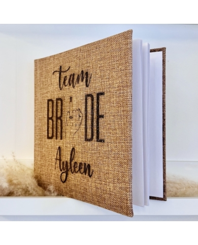 Gästebuch 'Team Bride' Jute personalisiert