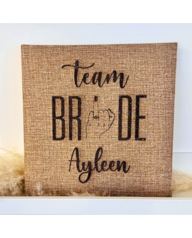 Gästebuch 'Team Bride' Jute personalisiert